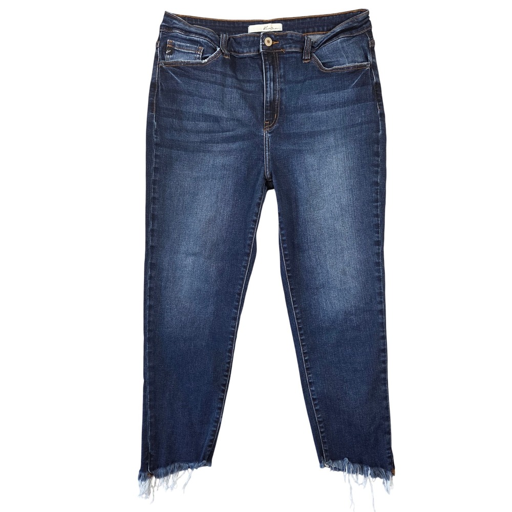 KanCan High Rise Skinny Jeans Dark Wash Raw Frayed Hem KC9121D Womens 15 31